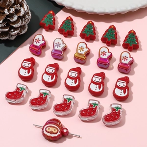 Weihnachtliches DIY Acrylperlen-Set mit Nikolaus und Schneemann für Schmuckherstellung