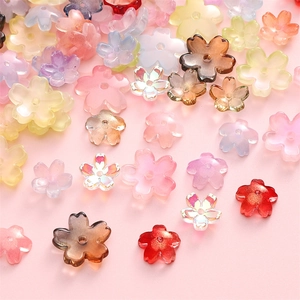 Farbverlauf Kirschblüten Glasperlen für DIY-Schmuck mit mattem und transparentem Finish