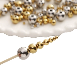 Polished stainless steel beads in gold and silver colors from 2mm to 8mm for DIY jewelry