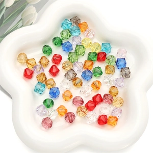 Diamond-cut acrylic clear faceted beads in various colors for DIY jewelry and crafts