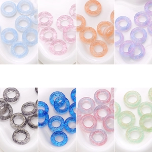 Glass Glazed Cloud Pattern Donut Ring Beads For DIY Necklace Bracelet Making Embossed Jewelry Accessories Handcrafted Parts