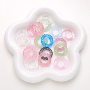 Assorted swirl pattern glass resin ring pendants for DIY necklace jewelry making