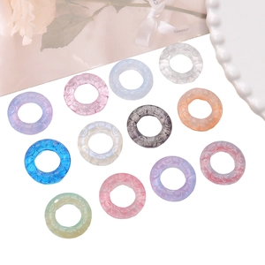 Translucent glass resin rings with spiral pattern for DIY necklace and jewelry making
