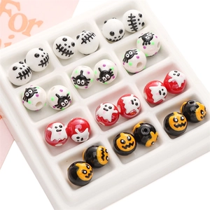 Lot de perles en verre Halloween avec citrouille et fantôme pour bijoux faits main