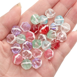 Perles citrouille rayées en verre pour bijoux DIY en diverses couleurs éclatantes