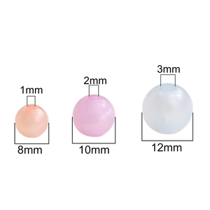 Luminous acrylic beads in 8mm, 10mm, and 12mm sizes for DIY jewelry and bracelets