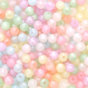 Luminous Acrylic Round Beads Mixed Macaron Colors Glow In Dark Loose Beads For DIY Bracelet Jewelry Making Handicrafts