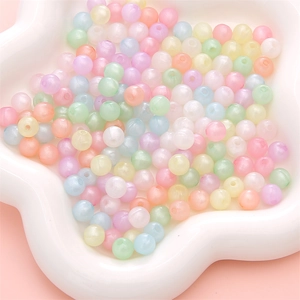 Luminous macaron acrylic beads in 6-12mm for DIY bracelets and jewelry making