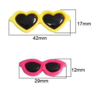 Acryl Mini Hart Ronde Zonnebril DIY Accessoires Voor Poppen Knuffels Handgemaakte Knutselspullen Decoratieve Charms
