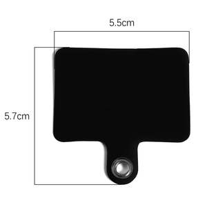 Schwarzes PVC-Handy-Halsbandpad mit silberner Metallöse, Größe 5,5x5,7 cm für DIY