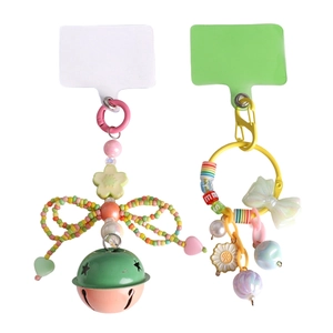 Bunte Handy-Lanyards mit Blumenanhängern und Perlen für DIY-Handytaschen-Zubehör