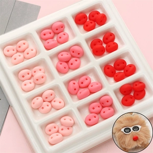 Pink acrylic pig nose buttons for DIY plush toys in assorted gradient colors