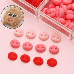 Cute pink acrylic pig nose buttons for DIY plush toys and handmade craft accessories
