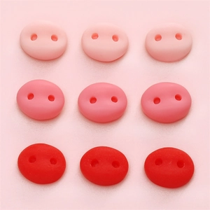 Cute pink acrylic pig nose buttons for DIY plush toys, set of 9 craft accessories