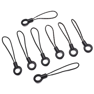 Black acrylic nylon cord zipper pulls with orange dots for DIY jewelry and bag charms