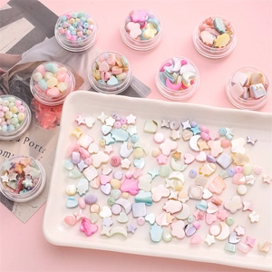 Perles nacrées macaron en forme d'étoile et de cœur pour création de bijoux DIY