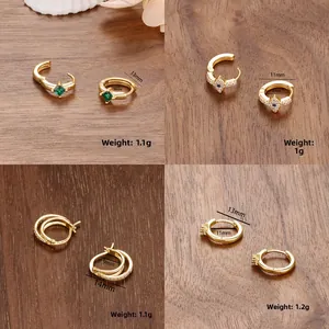 Detailed size and weight specs for gold-plated sun-style hoop earrings with cubic zirconia