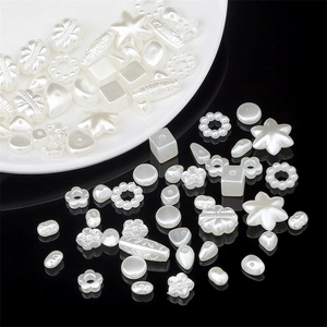 Cuentas Sueltas de Imitación de Perla Artificial Acrílica Múltiples Formas para la Fabricación de Joyería DIY Accesorios de Pendientes y Horquillas Cuentas Perla Artificialdas Blanco Roto