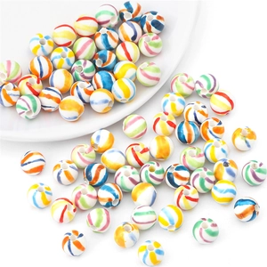 Hand-painted colorful spiral ceramic beads set for DIY handmade jewelry and necklaces
