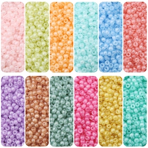 Perles de Rocaille en Verre pour Fabrication de Bijoux Bracelet Collier DIY Accessoires de Tissage à la Main Couleurs Macaron