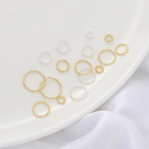 Anneaux de jonction torsadés plaqués or 14K et argent pour création de bijoux DIY