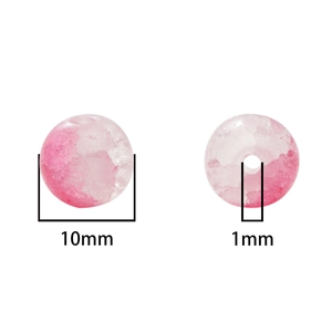 Rosa-weiße marmorierte 10mm Glasperlen mit 1mm Loch für DIY handgefertigten Schmuck
