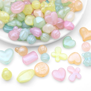 Sortierte Makronen AB Acrylperlen mit Sternen Herzen und Bären für DIY Schmuck
