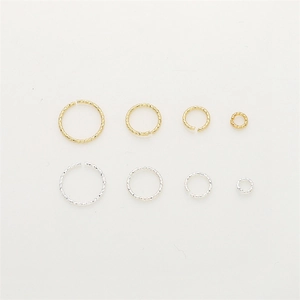 Accessoires bijoux anneaux ouverts torsadés plaqués or 14K et argent pour création DIY