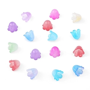 Mini gradient lily of the valley acrylic flower beads for DIY jewelry and hair accessories