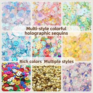 Iridescent Plated Sequins Mixed Shapes Heart Star Flower Shell For DIY Craft Apparel Sewing Nail Art Decor Supplies