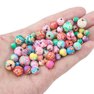 Bunte Polymer-Ton-Perlen für DIY-Schmuck, gemischte Muster für Armbänder und Halsketten