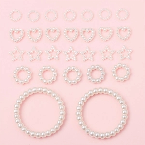 Vintage Legierung Imitationsperle Acryl Künstliche Perlen Ringe Sterne Herzen Für DIY Schmuckherstellung Handwerk Zubehör Ohrring Teile Dekoration