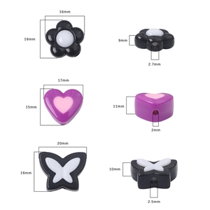 DIY acrylic flower heart and butterfly beads for handmade hair accessories and jewelry