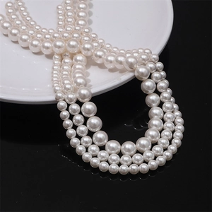 Künstliche Perle in Vetro Rotonde Fatte a Mano per Gioielli DIY Perline Distanziatrici Lisce per Collane Bracciali Bianco Crema Artigianato