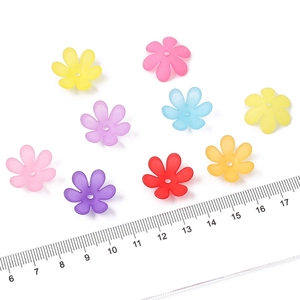 20mm colorful matte acrylic flower beads for DIY jewelry and hair accessories crafting