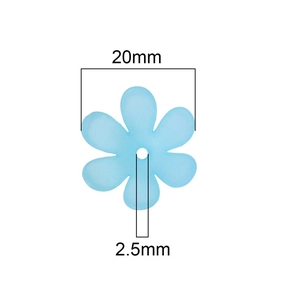 20mm light blue frosted acrylic flower beads with 2.5mm hole for DIY jewelry making
