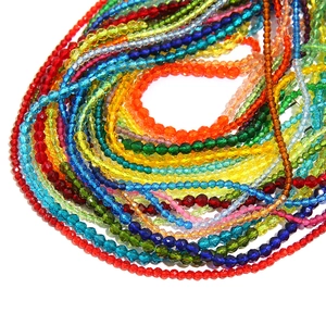 2mm faceted gradient colorful crystal beads in various bright tones for DIY jewelry making