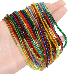 Strand of 2mm faceted gradient colorful crystal glass beads for DIY jewelry making