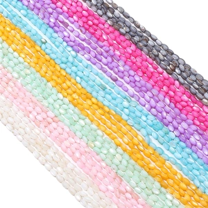 Perline ovali colorate da 3mm in conchiglia d'acqua dolce per creazione gioielli DIY
