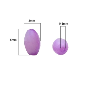 Perline di riso in conchiglia viola 3x5mm per gioielli fai da te con foro 0.8mm