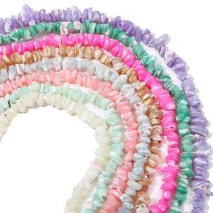 Cuentas de concha de agua dulce irregulares y coloridas para creación de joyas DIY