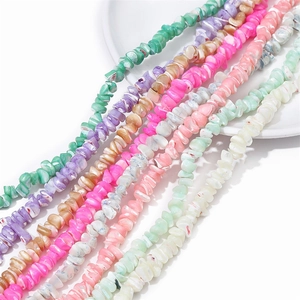 Cuentas de Chips de Concha de Agua Dulce Irregulares Para Hacer Joyas DIY Cuentas Sueltas de Madreperla Teñidas Para Collar