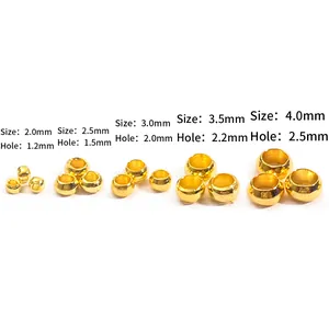 DIY jewelry copper spacer beads size chart with hole diameter comparison for bracelets