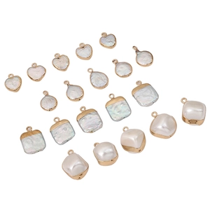 Pendentifs en perles baroques dorées en forme de cœur et goutte pour bijoux