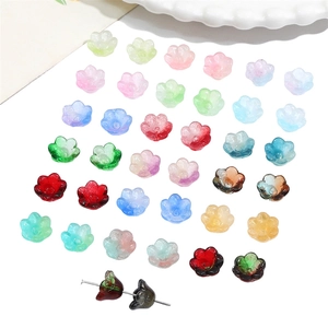 Colorful gradient lily of the valley glass beads for DIY jewelry making and crafts