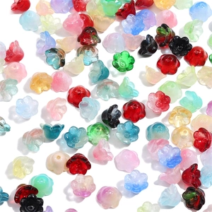 Colorful gradient glass lily of the valley beads for DIY handmade jewelry and craft making