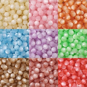 Cuentas redondas de resina ojo de gato en 9 colores para joyería DIY y pulseras hechas mano