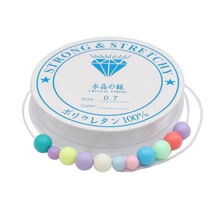 Professional 0.7mm clear crystal string for DIY jewelry making with colorful macaron beads