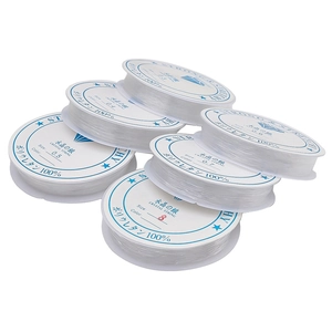 Set of 6 rolls transparent crystal elastic beading thread for DIY jewelry making 0.3-0.8mm