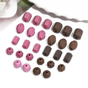 Matte Kiln Fired Ceramic Beads For DIY Jewelry Making Faceted Olive Pumpkin Round Spacer Beads Handmade Craft Material